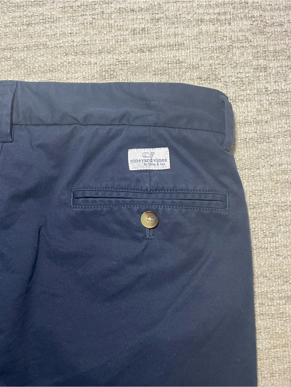 Vineyard Vines Breaker Shorts Men 38 Navy Blue Chino Stretch Flat Front Casual
